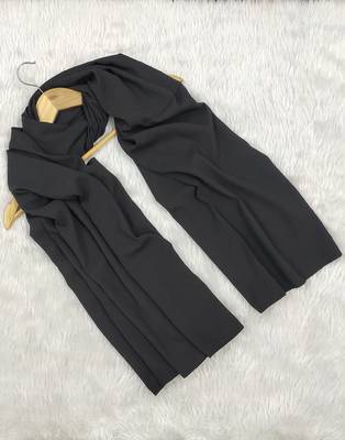 Ana light weight soft poly crinkle black hijab 1