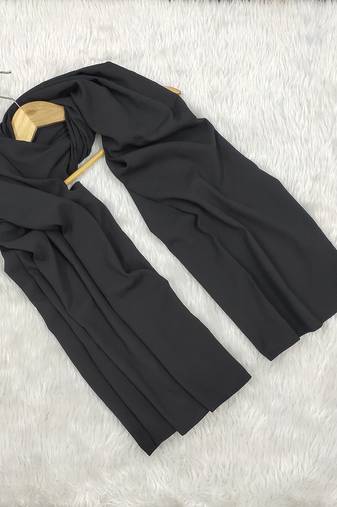 Ana light weight soft poly crinkle black hijab