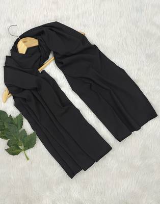 Ana light weight soft poly crinkle black hijab 4