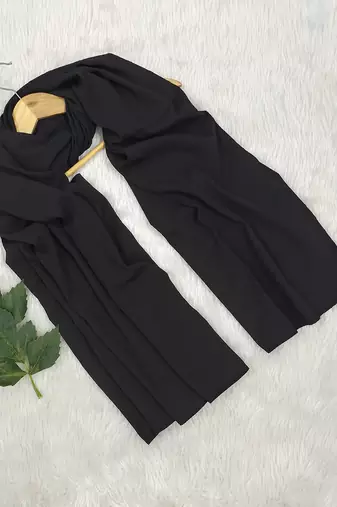 Ana light weight soft poly crinkle black hijab