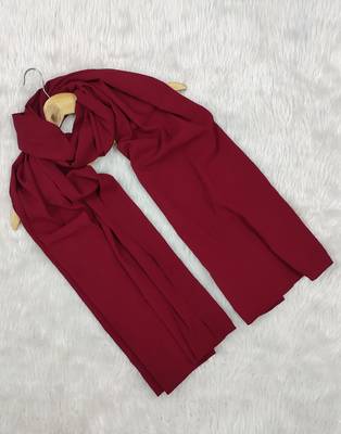 Ana light weight soft poly crinkle reddish maroon hijab 1