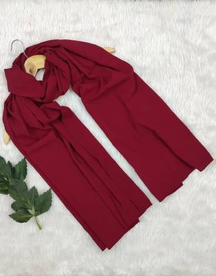 Ana light weight soft poly crinkle reddish maroon hijab 3