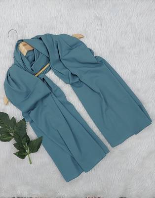 Ana light weight soft poly crinkle sea green hijab 4
