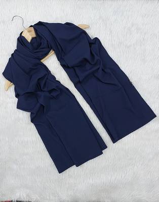 Ana light weight soft poly crinkle blue hijab 1