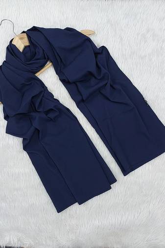 Ana light weight soft poly crinkle blue hijab