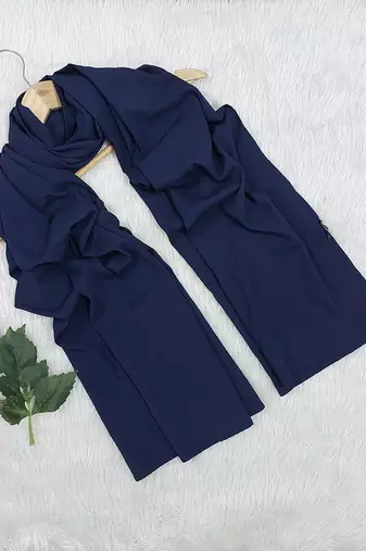 Ana light weight soft poly crinkle blue hijab