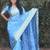 Sky woven design pure bandhej silk saree with blouse