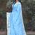 Sky woven design pure bandhej silk saree with blouse