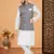 mens white kurta pajama with printed jacket set
