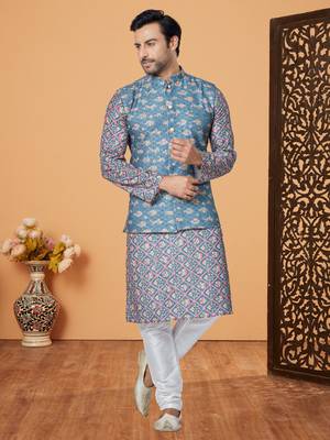 Kurta Pajama with Jacket Set 1