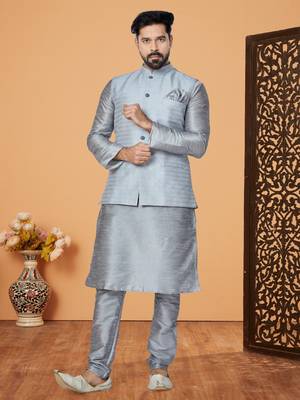 Kurta Pajama with Jacket Set 1