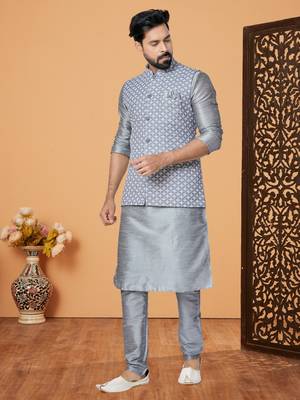 Kurta Pajama with Jacket Set 1