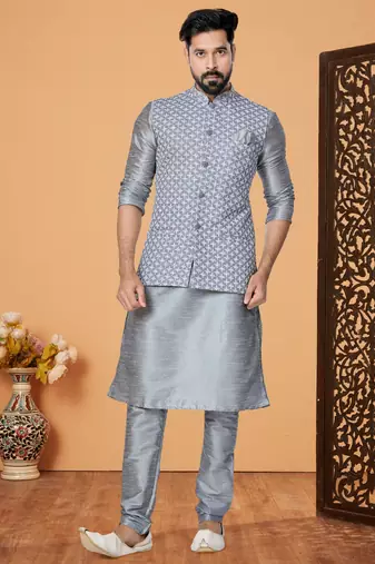 Kurta Pajama with Jacket Set