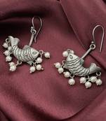 German oxidized silver earrings fashion jewellery fish designs dangler earrings for women & girls