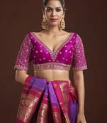 Magenta Pink Readymade Blouse with Zari & Sequin Embroidery