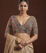 Multicolor Embroidered V-Neck Blouse