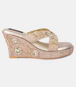 AZ Footwear Rose Gold Hand Crafted 4 Inches Designer Heels Sandal for Wedding, Office & Party