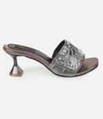 AZ Footwear Black Hand Crafted 3 Inches Designer Heels Sandal Shes for Wedding, Office & Party