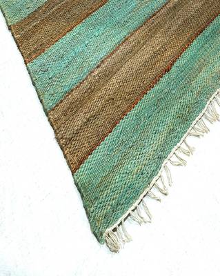 Multicolored Jute Pitloom Plain Carpet by Carpet Plus 1