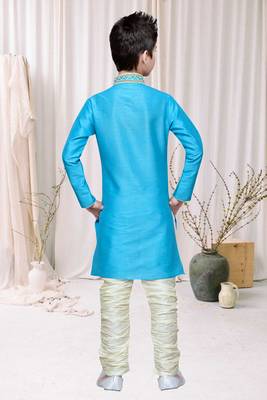 Feeroze Art Silk Kids Kurta Pyjama For Boys 4