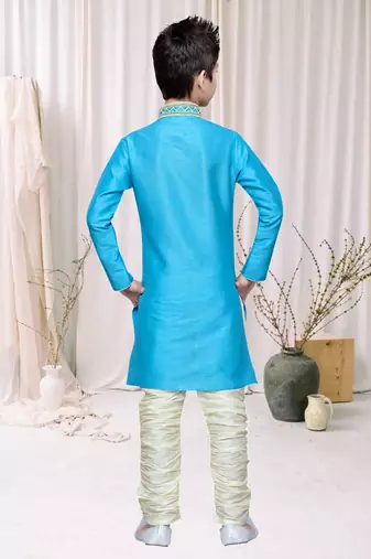 Feeroze Art Silk Kids Kurta Pyjama For Boys