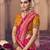 Beige & pink color jacquard weaving dola silk designer saree with blouse