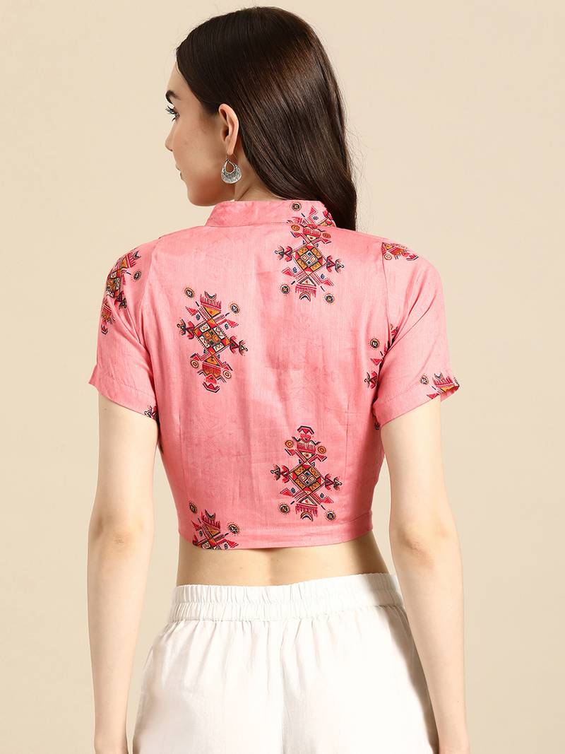 Printed Cotton Sleeveless Blouse