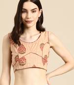 Printed Cotton Sleeveless Back Open Blouse