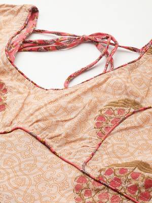 Printed Cotton Sleeveless Back Open Blouse 2
