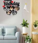 PrintStory Personalized Heart Shape Happy Birthday Wall Hanging Photo Frame with 5 Pictures especially for Birthday