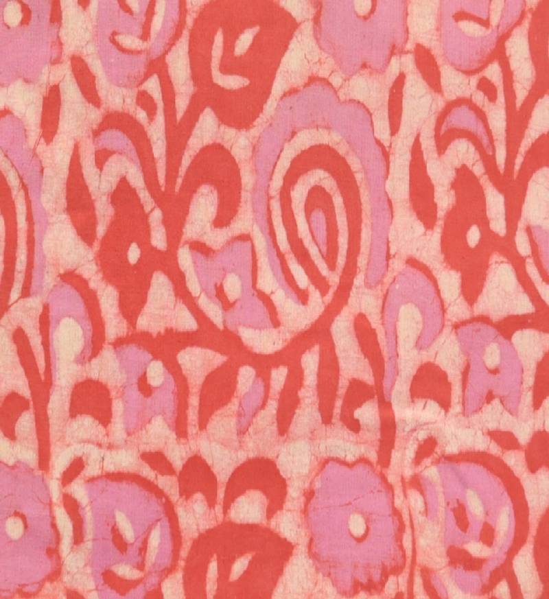 Pink With Red Paisley Printed Dabu Cotton Print Unstitched Fabric Material - 2.5 Meter