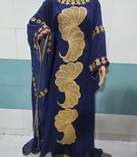 Navy Blue Aari & Stone Work stitched Georgette Farasha Party Wear