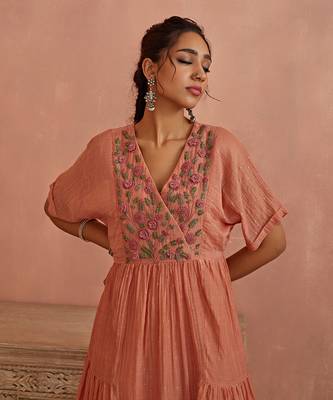 Blush flower embroidery tunic 5