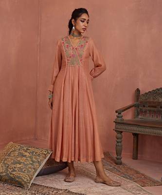 Blush multi thread emroidery angrakha tunic 1