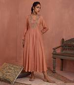 Blush multi thread emroidery angrakha tunic