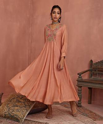 Blush multi thread emroidery angrakha tunic 2