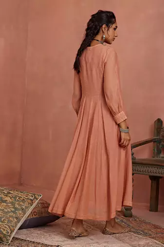 Blush multi thread emroidery angrakha tunic