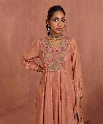 Blush multi thread emroidery angrakha tunic 4