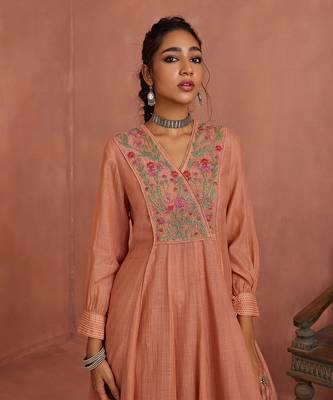 Blush multi thread emroidery angrakha tunic 5
