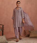 Mauve gota stripes kurta set