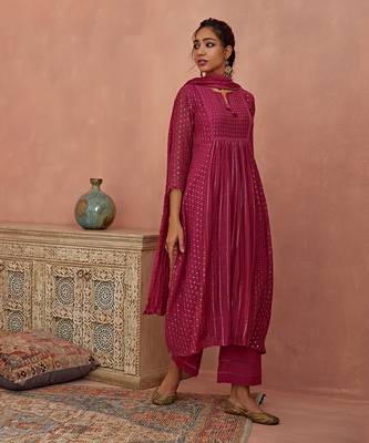 Magenta a line kurta set 2