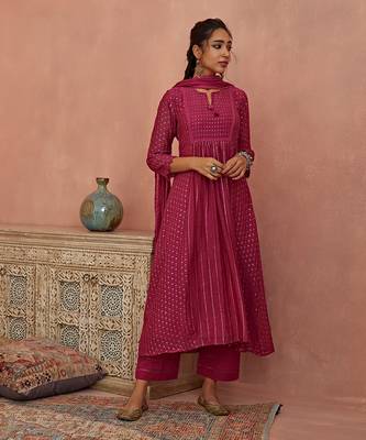 Magenta a line kurta set 3