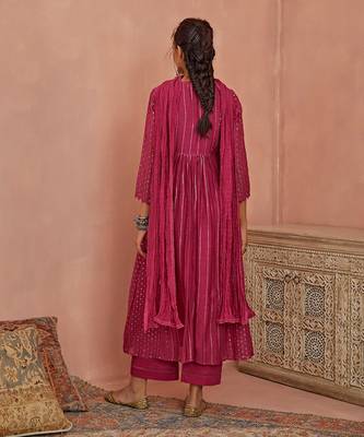 Magenta a line kurta set 4