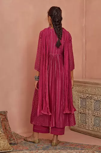 Magenta a line kurta set