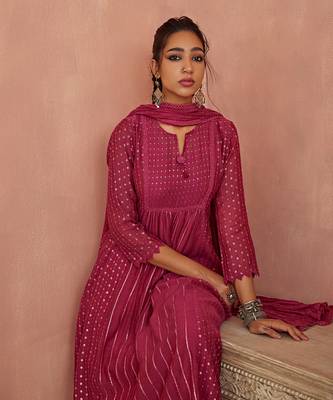 Magenta a line kurta set 5