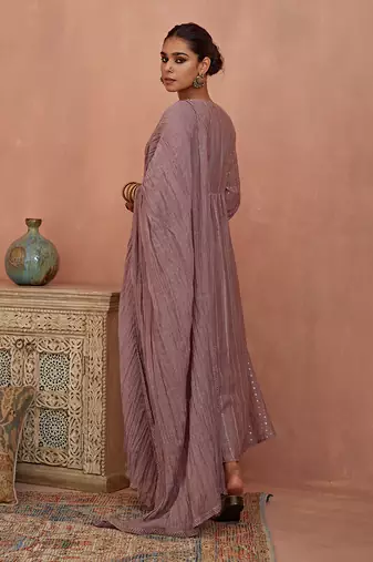 Mauve a line kurta set