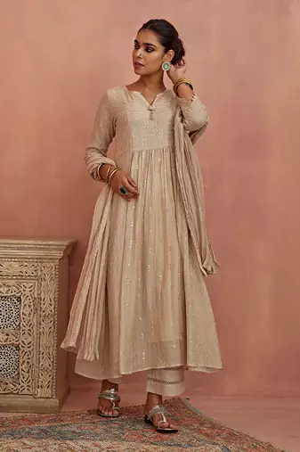 Ivory a line kurta set