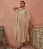 Ivory chanderi kaftaan set