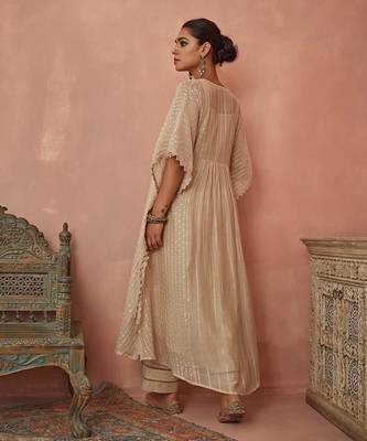 Ivory chanderi kaftaan set 3