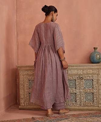 Mauve chanderi kaftaan set 3